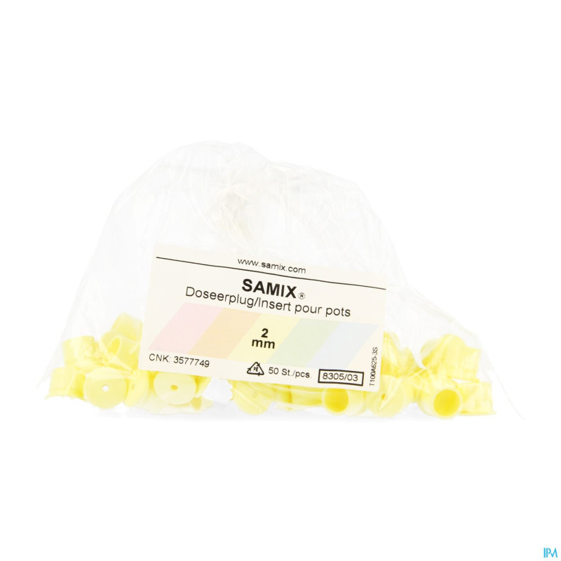 Samix ungua insert pots 2mm jaune 50