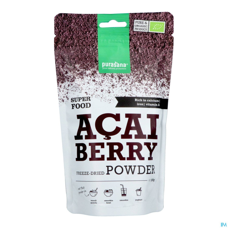 Purasana vegan poudre baies acai    100g be-bio-02