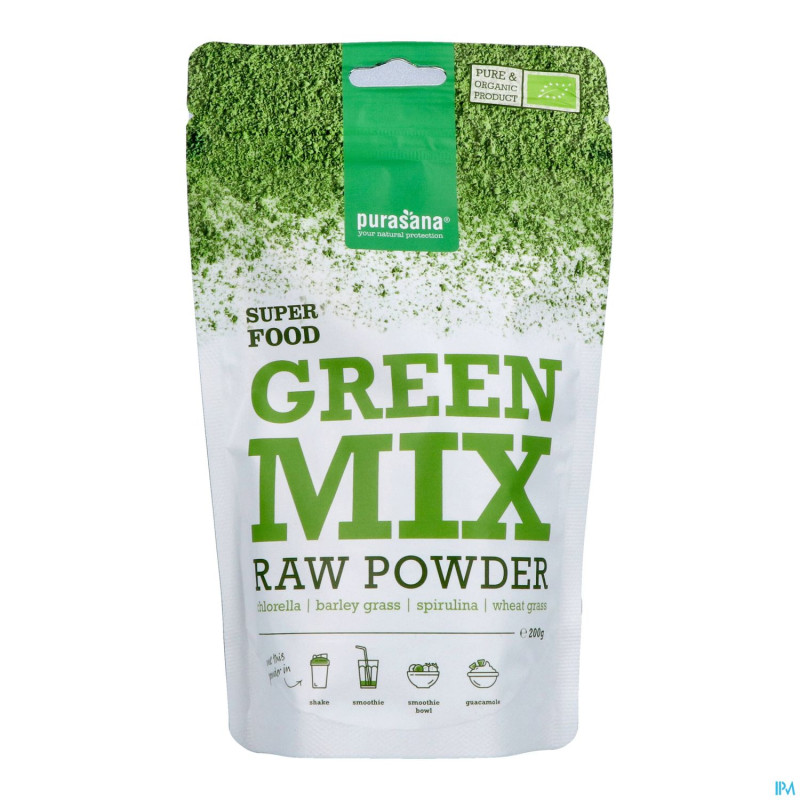Purasana vegan melange poudre verte 200g be-bio-02