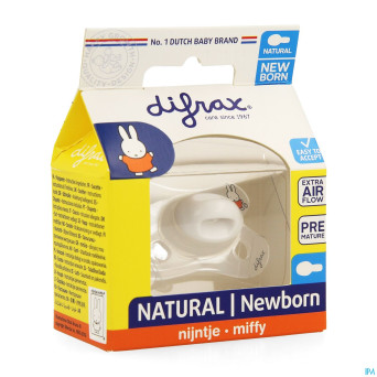 Difrax sucette natural newborn miffy