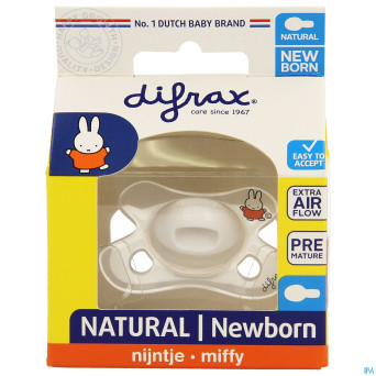Difrax sucette natural newborn miffy