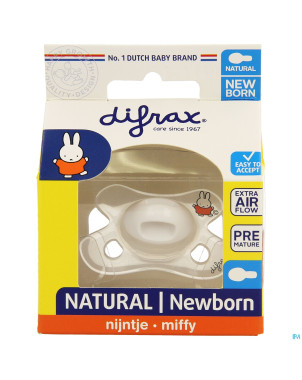 Difrax sucette natural newborn miffy