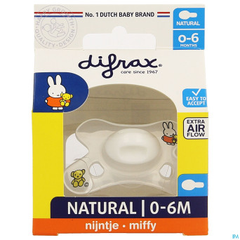 Difrax sucette natural 0-6m miffy