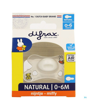 Difrax sucette natural 0-6m miffy