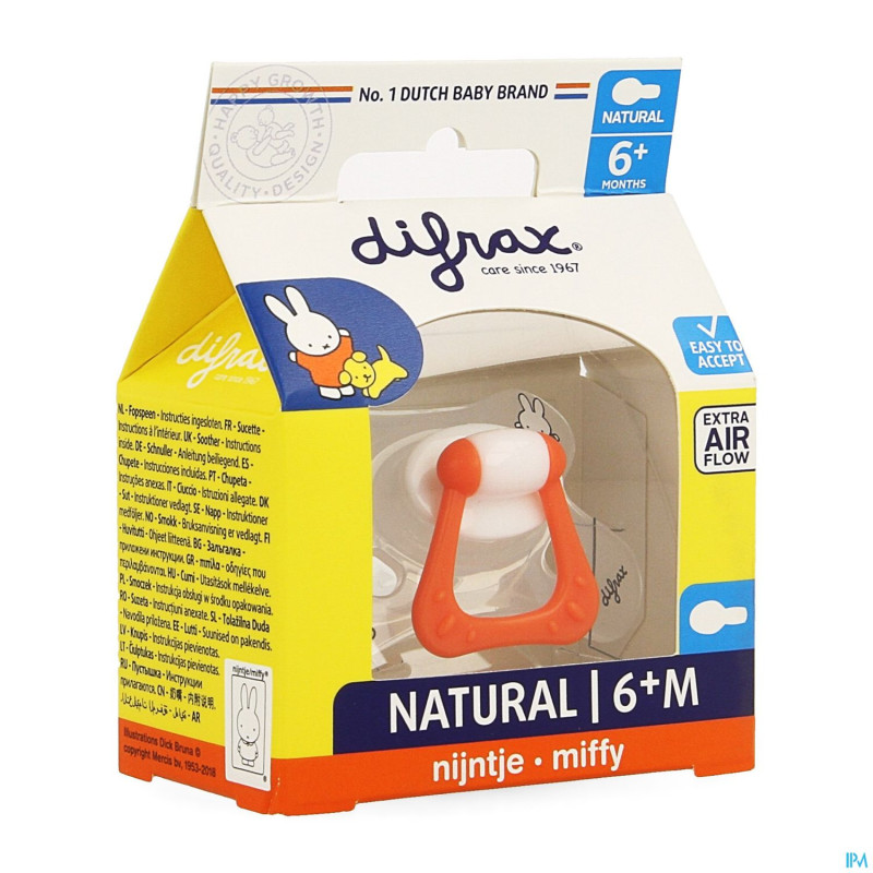 Difrax sucette natural 6m+ miffy