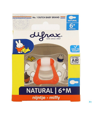 Difrax sucette natural 6m+ miffy