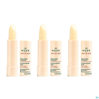 Nuxe reve de miel trio de stick levres hydra 3x4g