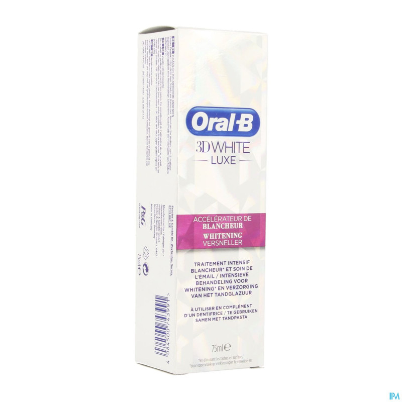 Oral b 3d white luxe withening accel.   tube  75ml