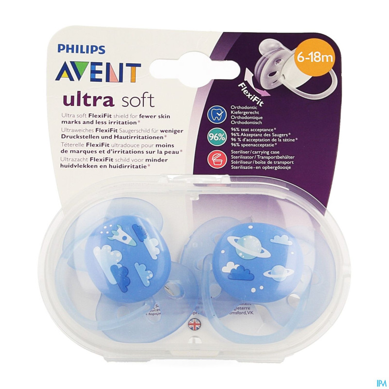 Philips avent sucette soft deco +6m boy    2