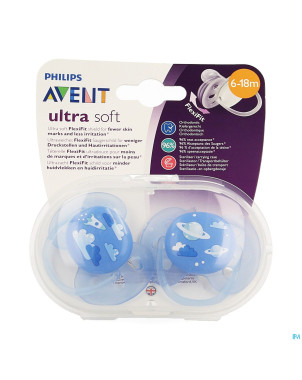 Philips avent sucette soft deco +6m boy    2