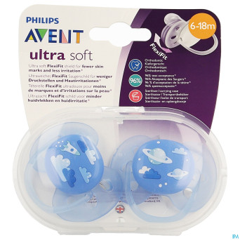 Philips avent sucette soft deco +6m boy    2