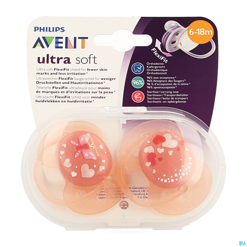 Philips avent sucette soft deco +6m mix    2