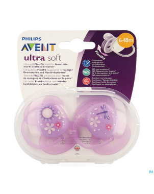 Philips avent sucette soft deco +6m girl    2