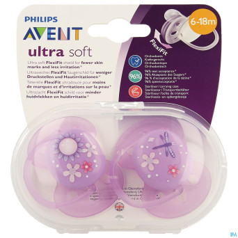 Philips avent sucette soft deco +6m girl    2
