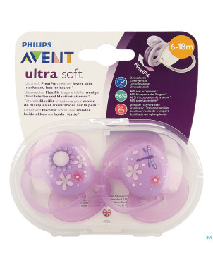 Philips avent sucette soft deco +6m girl    2