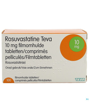 Rosuvastatine teva 10mg comp pell 100