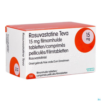 Rosuvastatine teva 15mg comp pell 100