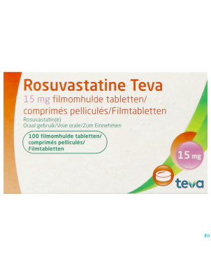 Rosuvastatine teva 15mg comp pell 100