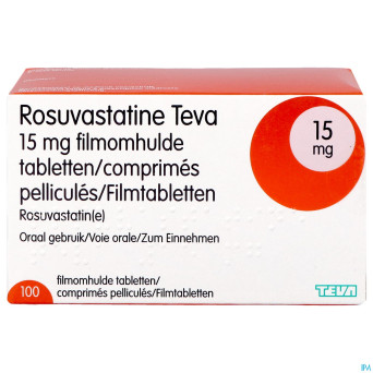 Rosuvastatine teva 15mg comp pell 100