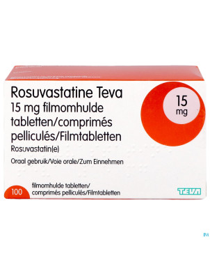 Rosuvastatine teva 15mg comp pell 100