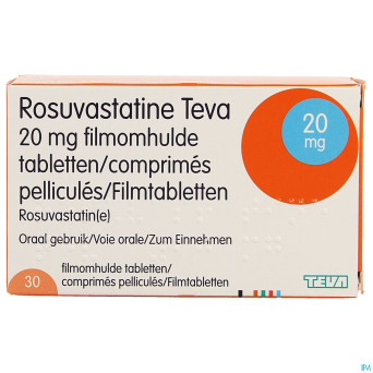 Rosuvastatine teva 20mg comp pell  30