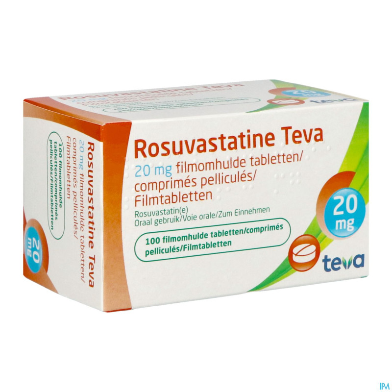 Rosuvastatine teva 20mg comp pell 100