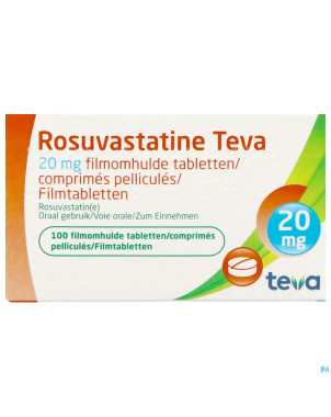Rosuvastatine teva 20mg comp pell 100