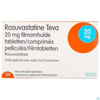 Rosuvastatine teva 20mg comp pell 100