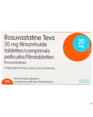 Rosuvastatine teva 20mg comp pell 100