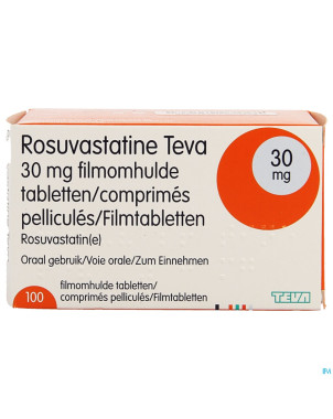 Rosuvastatine teva 30mg comp pell 100