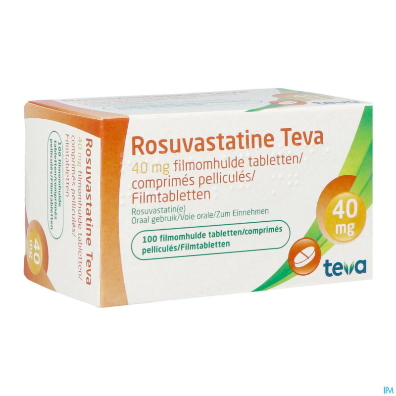 Rosuvastatine teva 40mg comp pell 100