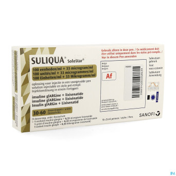 Suliqua solostar 100u/ml+33mcg/ml stylo prer.5x3ml