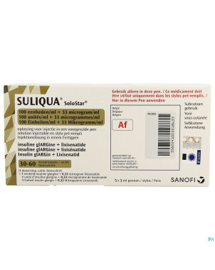 Suliqua solostar 100u/ml+33mcg/ml stylo prer.5x3ml