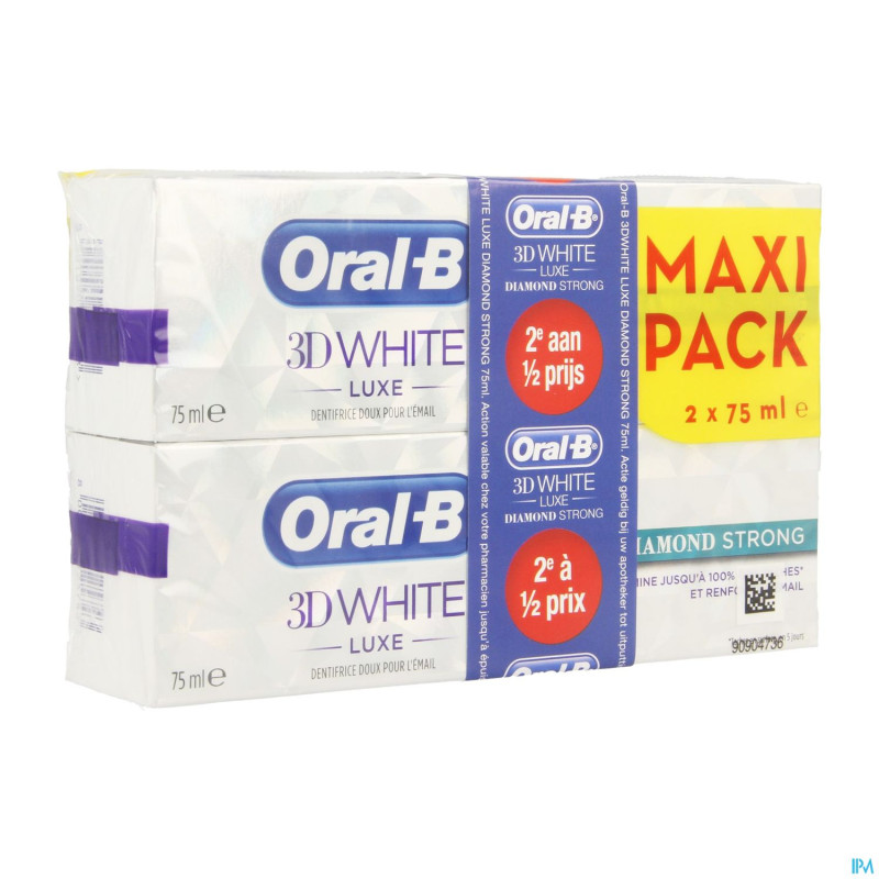 Oral b 3d white diamond strong 2x75ml 2e -50%