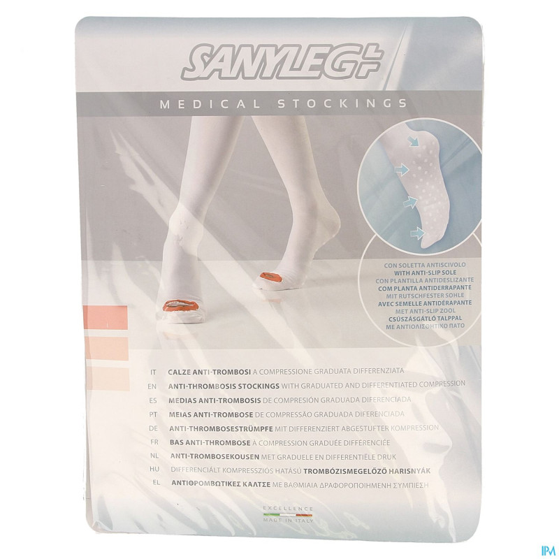 Sanyleg ag bas a/throm. a/slip blanc normal   m 1p