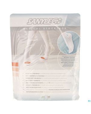 Sanyleg ag bas a/throm. a/slip blanc normal  xl 1p