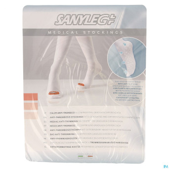 Sanyleg ad bas a/throm. a/slip blanc normal   s 1p