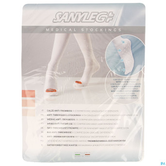 Sanyleg ad bas a/throm. a/slip blanc normal   m 1p