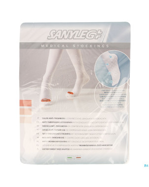 Sanyleg ad bas a/throm. a/slip blanc normal   m 1p