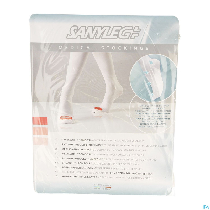 Sanyleg ad bas a/throm. a/slip blanc long    l 1p