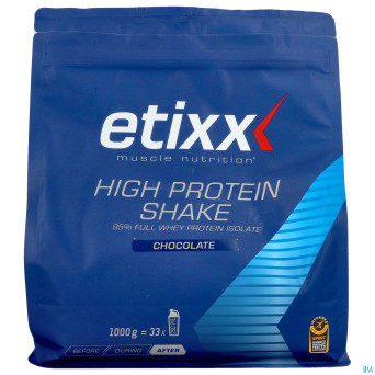 Etixx high protein shake chocolate    pdr 1000g
