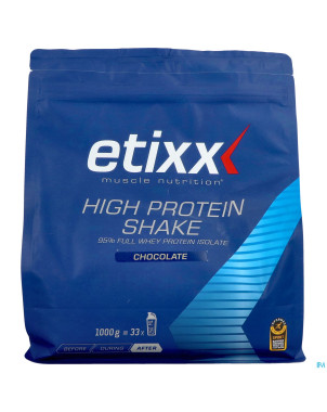 Etixx high protein shake chocolate    pdr 1000g