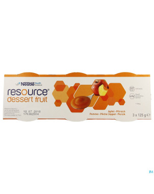 Resource dessert fruit pomme-peche 3x125g 12332842