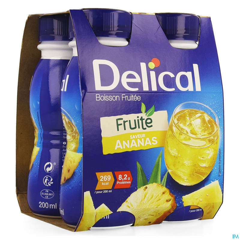 Delical boisson fruitee ananas    4x200ml