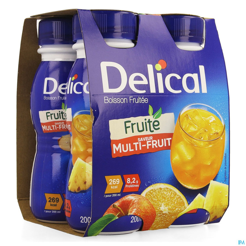 Delical boisson fruitee multi-fruits    4x200ml