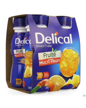 Delical boisson fruitee multi-fruits    4x200ml