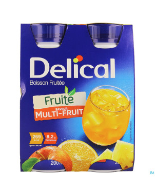 Delical boisson fruitee multi-fruits    4x200ml