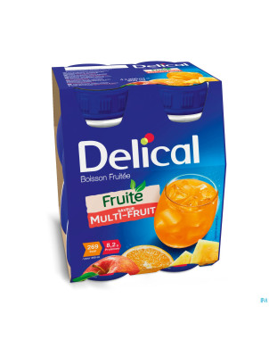 Delical boisson fruitee multi-fruits    4x200ml