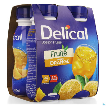 Delical boisson fruitee orange    4x200ml