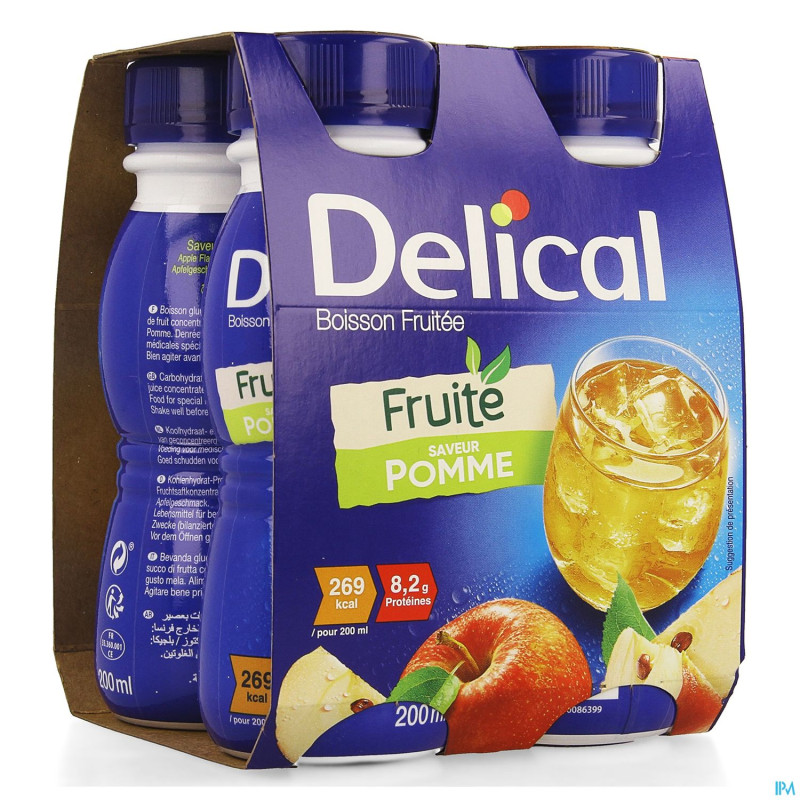 Delical boisson fruitee pomme    4x200ml